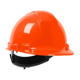 Vented, Cap Style Hard Hat with HDPE Shell, 4-Point Textile Suspension and Wheel Ratchet Adjustment, Orange, OS 280-HP241RV-03