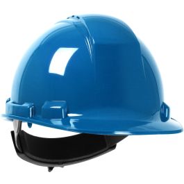 Vented, Cap Style Hard Hat with HDPE Shell, 4-Point Textile Suspension and Wheel Ratchet Adjustment, Sky Blue, OS 280-HP241RV-07