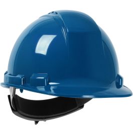 Vented, Cap Style Hard Hat with HDPE Shell, 4-Point Textile Suspension and Wheel Ratchet Adjustment, Royal, OS 280-HP241RV-17