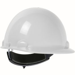 Cap Style Smooth Dome Hard Hat with HDPE Shell, 4-Point Textile Suspension and Wheel-Ratchet Adjustment, White, OS 280-HP341R-01