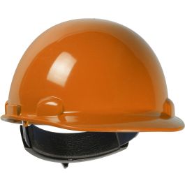 Cap Style Smooth Dome Hard Hat with HDPE Shell, 4-Point Textile Suspension and Wheel-Ratchet Adjustment, Orange, OS 280-HP341R-03