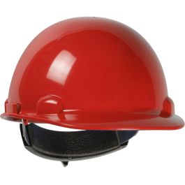 Cap Style Smooth Dome Hard Hat with HDPE Shell, 4-Point Textile Suspension and Wheel-Ratchet Adjustment, Red, OS 280-HP341R-15