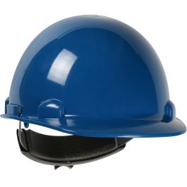 Cap Style Smooth Dome Hard Hat with HDPE Shell, 4-Point Textile Suspension and Wheel-Ratchet Adjustment, Steel Blue, OS 280-HP341R-71