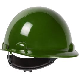 Cap Style Smooth Dome Hard Hat with HDPE Shell, 4-Point Textile Suspension and Wheel-Ratchet Adjustment, Green, OS 280-HP341R-74