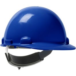 Cap Style Smooth Dome Hard Hat with HDPE Shell, 4-Point Textile Suspension and Swing Wheel-Ratchet Adjustment, Royal, OS 280-HP341SR-17