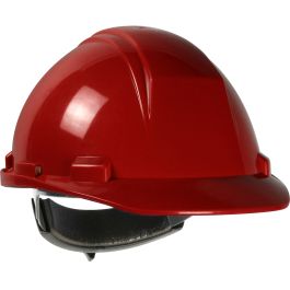 Type II, Cap Style Hard Hat with HDPE Shell, 4-Point Textile Suspension and Wheel Ratchet Adjustment, Red, OS 280-HP542R-15