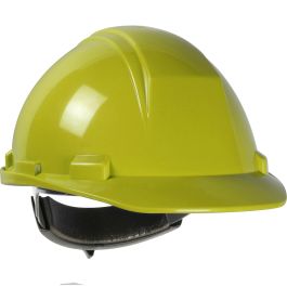 Type II, Cap Style Hard Hat with HDPE Shell, 4-Point Textile Suspension and Wheel Ratchet Adjustment, Hi-Vis Yellow, OS 280-HP542R-44