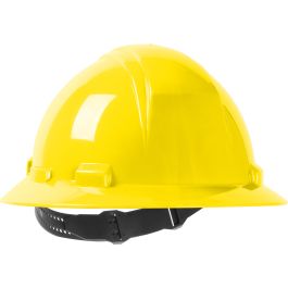 Full Brim Hard Hat with HDPE Shell, 4-Point Textile Suspension and Pin-Lock Adjustment, Yellow, OS 280-HP641-02