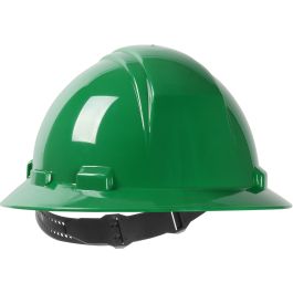 Full Brim Hard Hat with HDPE Shell, 4-Point Textile Suspension and Pin-Lock Adjustment, Dark Green, OS 280-HP641-04