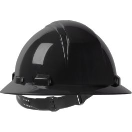 Full Brim Hard Hat with HDPE Shell, 4-Point Textile Suspension and Pin-Lock Adjustment, Black, OS 280-HP641-11