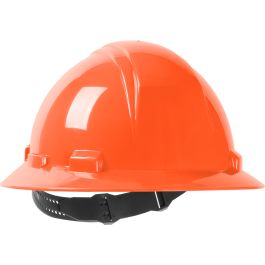Full Brim Hard Hat with HDPE Shell, 4-Point Textile Suspension and Pin-Lock Adjustment, Hi-Vis Orange, OS 280-HP641-31