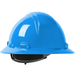 Full Brim Hard Hat with HDPE Shell, 4-Point Textile Suspension and Wheel Ratchet Adjustment, Sky Blue, OS 280-HP641R-07