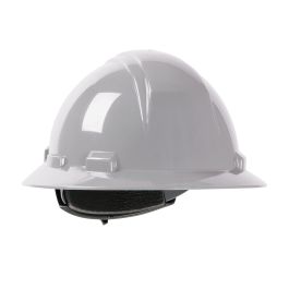Full Brim Hard Hat with HDPE Shell, 4-Point Textile Suspension and Wheel Ratchet Adjustment, Gray, OS 280-HP641R-09
