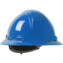 Full Brim Hard Hat with HDPE Shell, 4-Point Textile Suspension and Wheel Ratchet Adjustment, Royal, OS 280-HP641R-17