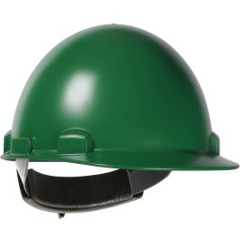 Cap Style Smooth Dome Hard Hat with ABS/Polycarbonate Shell, 4-Point Textile Suspension and Wheel-Ratchet Adjustment, Dark Green, OS 280-HP841R-04
