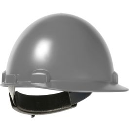 Cap Style Smooth Dome Hard Hat with ABS/Polycarbonate Shell, 4-Point Textile Suspension and Wheel-Ratchet Adjustment, Gray, OS 280-HP841R-09