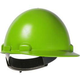 Cap Style Smooth Dome Hard Hat with ABS/Polycarbonate Shell, 4-Point Textile Suspension and Wheel-Ratchet Adjustment, Lime, OS 280-HP841R-45