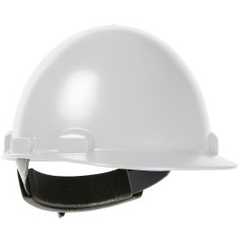Cap Style Smooth Dome Hard Hat with ABS/Polycarbonate Shell, 4-Point Textile Suspension and Swing Wheel-Ratchet Adjustment, White, OS 280-HP841SR-01