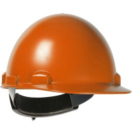 Cap Style Smooth Dome Hard Hat with ABS/Polycarbonate Shell, 4-Point Textile Suspension and Swing Wheel-Ratchet Adjustment, Orange, OS 280-HP841SR-03