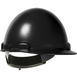 Cap Style Smooth Dome Hard Hat with ABS/Polycarbonate Shell, 4-Point Textile Suspension and Swing Wheel-Ratchet Adjustment, Black, OS 280-HP841SR-11