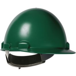 Cap Style Smooth Dome Hard Hat with ABS/Polycarbonate Shell, 4-Point Textile Suspension and Swing Wheel-Ratchet Adjustment, Forest Green, OS 280-HP841SR-74