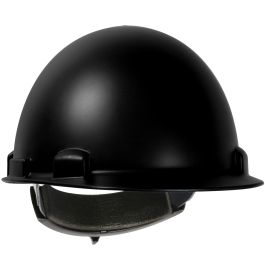 Cap Style Smooth Dome Hard Hat with Nylon/Fiber Resin Shell, 4-Point Textile Suspension and Wheel-Ratchet Adjustment, Black, OS 280-HP851R-11
