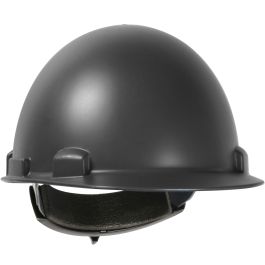 Cap Style Smooth Dome Hard Hat with Nylon/Fiber Resin Shell, 4-Point Textile Suspension and Wheel-Ratchet Adjustment, Dark Gray, OS 280-HP851R-14