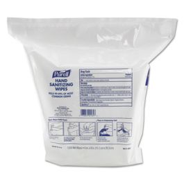 Hand Sanitizing Wipes, 6 x 8, Fresh Citrus Scent, White, 1,200/Refill Pouch, 2 Refills/Carton
