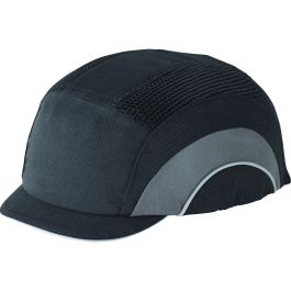 Baseball Style Bump Cap with HDPE Protective Liner and Adjustable Back - Micro Brim, Gray, OS 282-ABM130-12