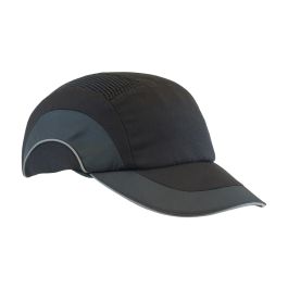 Baseball Style Bump Cap with HDPE Protective Liner and Adjustable Back, Black, OS 282-ABR170-11