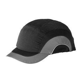 Baseball Style Bump Cap with HDPE Protective Liner and Adjustable Back - Short Brim, Gray, OS 282-ABS150-12