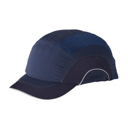 Baseball Style Bump Cap with HDPE Protective Liner and Adjustable Back - Short Brim, Navy, OS 282-ABS150-21