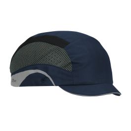 Lightweight Baseball Style Bump Cap with HDPE Protective Liner and Adjustable Back - Micro Brim, Navy, OS 282-AEM130-21