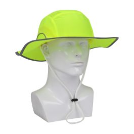 Hi-Vis Ranger Style Bump Cap with HDPE Protective Liner, Adjustable Back and Chin Strap, Hi-Vis Yellow, OS 282-AFB375-LY