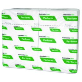 Perform Interfold Napkins, 1-Ply, 6.5 x 4.25, White, 376/Pack, 16 Packs/Carton