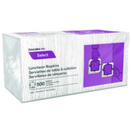 Select Luncheon Napkins, 1 Ply, 12 x 12, White, 500/Pack, 6,000/Carton
