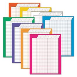 Jumbo Incentive Charts, Vertical Orientation, 22" x 28", Assorted Colors, 8/Pack