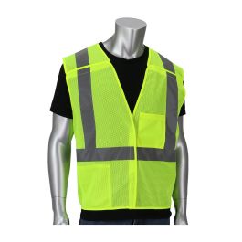 ANSI Type R Class 2 Dual Sized Value Mesh Breakaway Vest, Hi-Vis Yellow, 2XL-3XL 302-V205LY-2X/3X