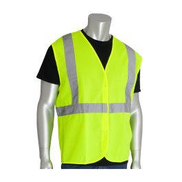 ANSI Type R Class 2 Value Hook & Loop Solid Vest, Hi-Vis Yellow, S 302-WCENGLY-S