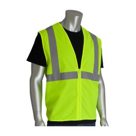 ANSI Type R Class 2 Value Zipper Solid Vest, Hi-Vis Yellow, 5XL 302-WCENGZLY-5X