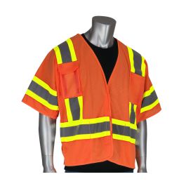 ANSI Type R Class 3 Two-Tone Breakaway Vest, Hi-Vis Orange, 5XL 303-5PMTT-OR/5X