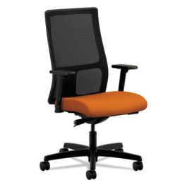 Ignition Series Mesh Mid-Back Work Chair, Supports Up to 300 lb, 17" to 22" Seat Height, Apricot Seat, Black Back/Base