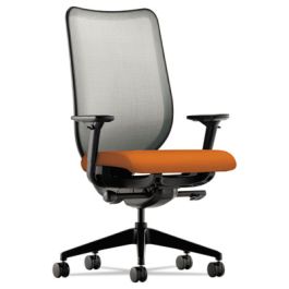 Nucleus Series Work Chair, ilira-Stretch M4 Back, Supports 300 lb, 17" to 22" Seat, Apricot Seat/Back, Black Base