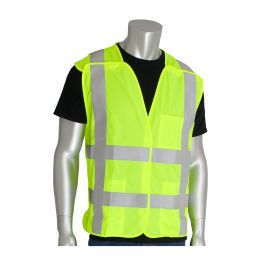 ANSI Type R Class 2 FR Treated Solid Breakaway Vest, Hi-Vis Yellow, 2XL-3XL 305-5PVFRLY-2X/3X