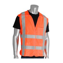 ANSI Type R Class 2 FR Treated Solid Breakaway Vest, Hi-Vis Orange, 4XL-5XL 305-5PVFROR-4X/5X
