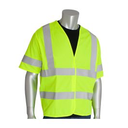 ANSI Type R Class 3 FR Treated Solid Vest, Hi-Vis Yellow, 2XL-3XL 305-HSSVFRLY-2X/3X