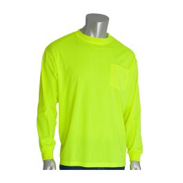 Non-ANSI Long Sleeve T-Shirt, Hi-Vis Yellow, 2XL 310-1100-LY/2X