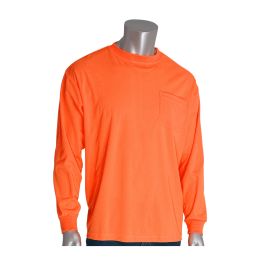 Non-ANSI Long Sleeve T-Shirt, Hi-Vis Orange, 3XL 310-1100-OR/3X