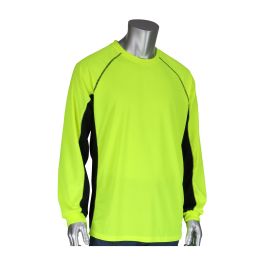 Non-ANSI Long Sleeve T-Shirt with 50+ UPF Sun Protection, Insect Repellent Treatment and Black Trim, Hi-Vis Yellow, 2XL 310-1150B-LY/2X