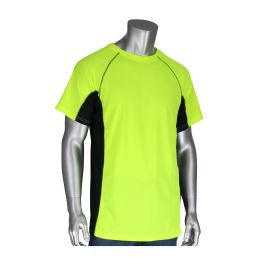 Non-ANSI Short Sleeve T-Shirt with 50+ UPF Sun Protection, Insect Repellent Treatment and Black Trim, Hi-Vis Yellow, 2XL 310-950B-LY/2X
